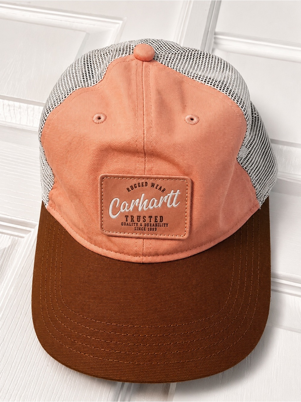 Carhartt Peach Front Panel Brown Brim Mesh-Back Cap